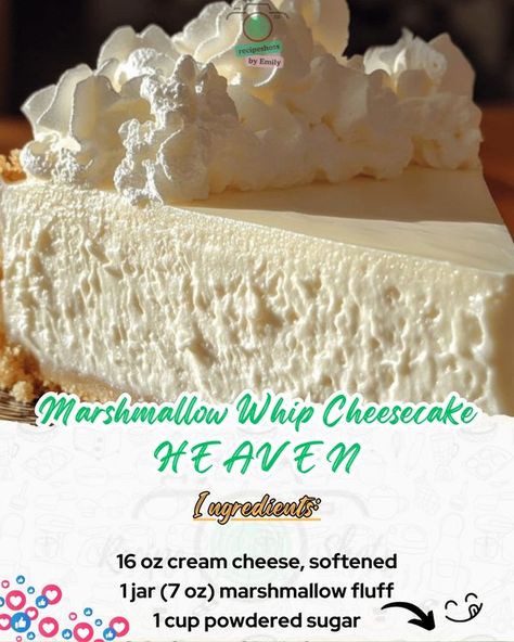 Marshmallow Whip Cheesecake Heaven, Weekend Food, Marshmallow Fluff, Graham Cracker Crumbs, Graham Cracker, Granulated Sugar, Powdered Sugar, Graham Crackers, 2 Cups