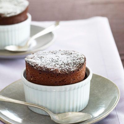 You'll feel like a four-star chef when you make this elegant dessert. Don't worry if you've never attempted a soufflé  our version is foolproof and easy. We've come up with four shortcuts using supermarket ingredients. Hot Chocolate Sauce, Dinner Party Desserts, Souffle Recipes, Mug Cakes, Chocolate Souffle, Elegant Desserts, Bbc Good Food Recipes, Party Desserts, Chocolate Cream