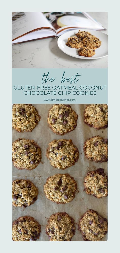 These Gluten-free Oatmeal Coconut Chocolate Chip Cookies are sweet but not too sweet, chewy, delicious and easy to make! The best cookies ever! Oatmeal Coconut Chocolate Chip Cookies, Gluten Free Oatmeal Chocolate Chip, Coconut Chocolate Chip Cookies, The Best Cookies, Best Cookies Ever, Best Cookies, Gluten Free Oatmeal, Coconut Chocolate, Coconut Cookies