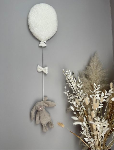 Nursery Wall Lamp, Bunny Bedroom, Nursery Scandinavian, Bunny Nursery Decor, Cloud Wall Hanging, Nursery Diy, Balloon Nursery, Deco Ballon, Nursery Wall Hanging