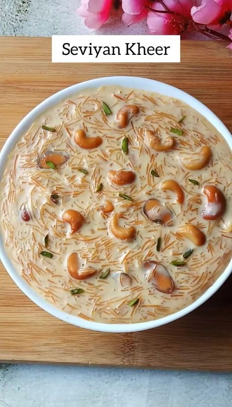 Seviyan Kheer Recipe 🤤😋 Ingredients:- - Add Desi ghee 4-5 tsp - Add Dry fruits - Roast it - Add Seviyan 1/2 cup - Roast it - Add Milk 1 l… | Instagram Seviyan Kheer, Easy Indian Dessert Recipes, Kheer Recipe, Breakfast Recipes Indian, Vegetarian Fast Food, Tastemade Recipes, Indian Cooking Recipes, Sweet Dishes Recipes, Vegetarian Snacks Recipes