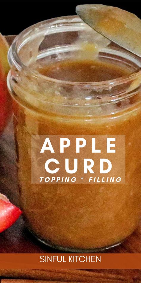 Delicious and easy apple curd recipe has hints of cinnamon and caramel. Apple curd is a rich spread loaded with an apple flavor that is perfect in cakes, on top crepes, english muffins, toast, and so much more. Apple Curd Recipes, Fruit Cake Filling Recipes, Apple Filling For Cake, Pineapple Curd Recipe, Fruit Curd Recipes, Curds Recipes, Apple Curd, Banana Curd, Caramel Apple Filling