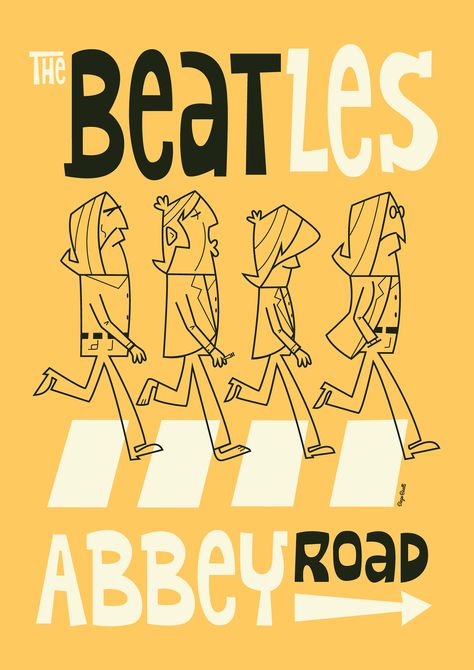 The Beatles on Behance Diego Riselli, Beatles Illustration, Basketball Food, Graphic Design Retro, Love Graphic Design, Beatles Poster, Road Kids, Modern Cartoon, Beatles Art