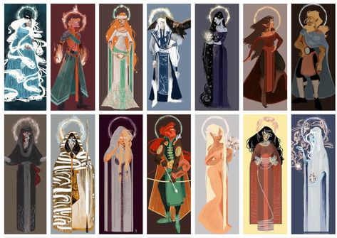 The Lords of the Valar are seven; and the Valier, the Queens of the Valar, are seven also. ~ The Silmarillion, Valaquenta (Valar by simili-tortue, deviantART) The Valar, Melkor Morgoth, Tolkien Hobbit, Middle Earth Art, Nerd Crafts, Tolkien Art, Lotr Art, Thranduil, Modern Fantasy