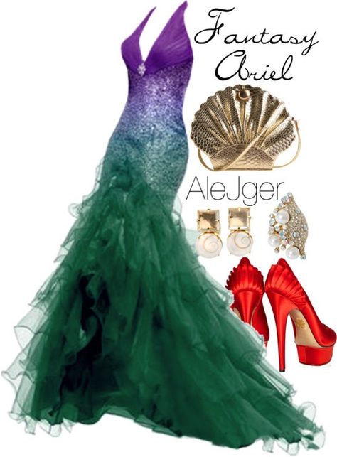 Change the shoes to purple or green, add green or purple clutch, second wedding dress??? Disney Prom, Mermaid Locket, Fantasy Mermaid, Play Dress Up, Disney Inspired Fashion, Create Account, Disney Bound Outfits, Disney Inspired Outfits, Mermaid Inspired