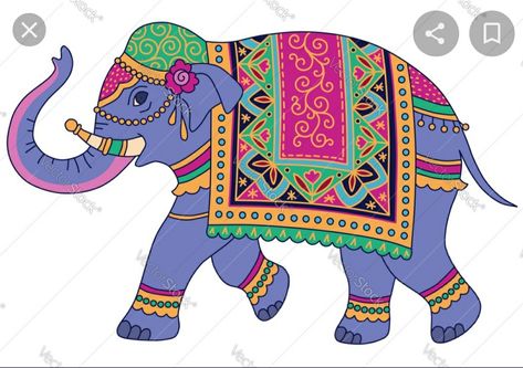 Indian Elephant Drawing, Indian Elephant Art, Drawing Indian, Elephant Template, Elephant Artwork, Elephant Images, Rajasthani Art, Elephant Illustration, Elephant Drawing