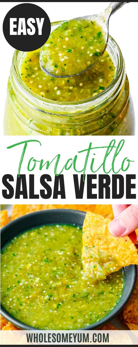 Mexican Tomatillo Salsa, Green Salsa Recipe Tomatillos, Easy Salsa Verde Recipe, Easy Salsa Verde, Keto Pregnancy, Roasted Salsa Verde, Tomatillo Recipes, Lite Meals, Tomatillo Salsa Recipe