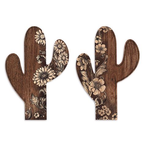 PRICES MAY VARY. Cactus Decor：This boho home decor features a vintage design with carved flower patterns on the surface, perfectly presenting the mysterious Western atmosphere and making your bare walls eye-catching instantly Product Details: Made of reliable MDF material, this western wall decor features perfect durable performance, which won't crack or deform easily. The surface pattern is carved to create a lifelike and vivid feeling Easy to Install: This Aztec decoration comes with hooks, ma Bathroom Western, Boho Western Bathroom, Western Boho Decor, Aztec Cactus, Western Bathroom Decor, Western Wall Decor, Aztec Decor, Western Bedroom, Home Decor For Living Room