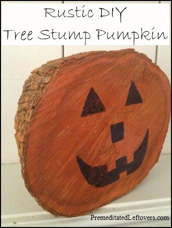 Pumpkin Tutorial, Lawn Decorations, Pumpkin Decorations, Homemade Halloween Decorations, Tree Stumps, Rustic Pumpkin, Diy Tree, Diy Halloween Projects, Wooden Pumpkins