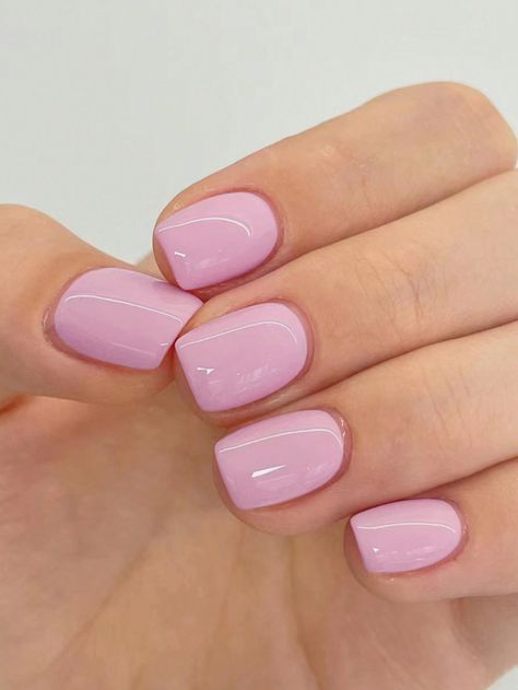 Coral Pink  Collar   Plain Bare Nails Embellished   Nail,Hand & Foot Care Plain Pink Nails Short, Plain Color Gel Nails, Short Biogel Nails, Light Shade Nails, Light Pink And Sparkle Nails, Small Light Pink Nails, Pastel Pink Gel Nails, Classic Pink Nails Short, Pink Gel Polish Nails