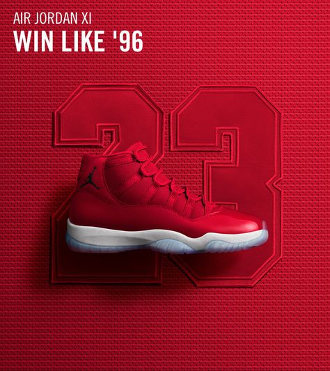 Via Nike⁠ SNKRS: https://www.nike.com/us/launch/t/air-jordan-11-win-like-96?sitesrc=snkrsIosShare Team Jordan Shoes, Sneaker Jordan, Air Jordan Xi, Nike Free Runners, Jordan Retro 11, Red Jordans, Nike Snkrs, Jordan Sneaker, Retro 11