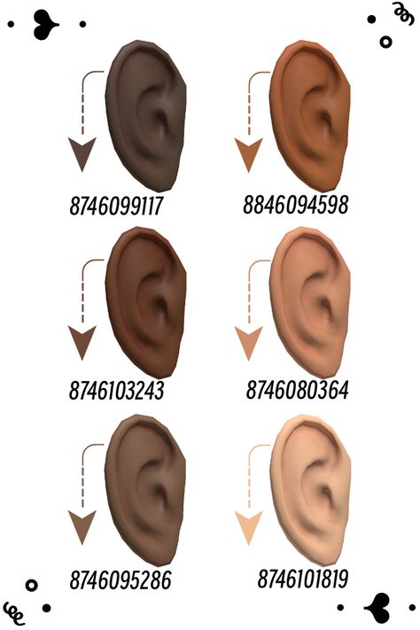 Bloxburg Ears Code, Berry Ave Ears Code, Ears Codes Bloxburg, Roblox Ears Id Codes, Ear Codes Bloxburg, Berry Avenue Ears Code, Ear Roblox Code, Bloxburg Outfit Codes Faces, Ear Codes For Berry Ave