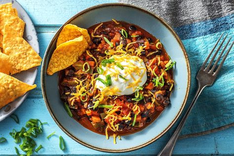 Share me on Pinterest Hello Fresh Vegetarian, Hellofresh Vegetarian, Vegetarian Chili Recipe, Veggie Chili, Easy Meals For Two, Hello Fresh Recipes, Easy Eat, Vegetarian Chili, Hello Fresh