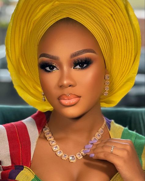 Nigerian Bride Makeup, Bridal Look Makeup, Nigerian Wedding Makeup, Glam Bride Makeup, Nigerian Traditional Wedding, Nigerian Bride, Glam Bride, African Bride, African Traditional Wedding