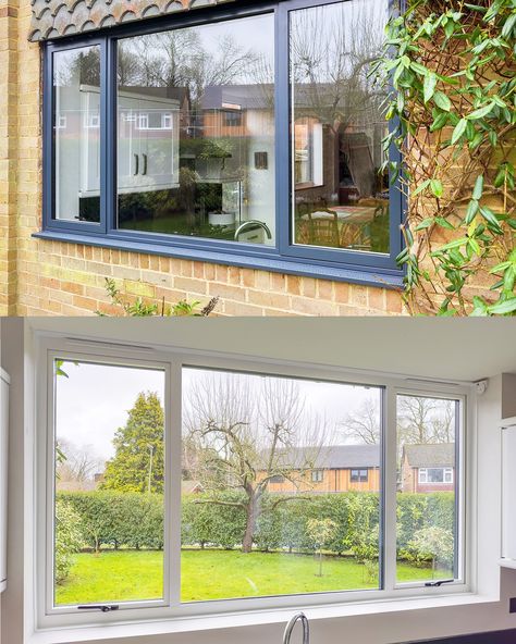 Upgrade Time! Introducing our Sleek Anthracite Grey Aluminium Windows – A Statement of Style for the exterior, and a burst of brightness with white interiors to reflect natural light into your home! We've just completed a full-house upgrade, replacing the old, blown windows with these modern and highly efficient ones. The outside view now flaunts a chic anthracite grey finish, while the inside enhances your home’s light with a crisp white frame. Best of both worlds! High quality, low mainte... Light Grey Windows Exterior, Grey Aluminium Windows, Outside View, Grey Windows, White Interiors, House Makeover, Aluminium Windows, Windows Exterior, Best Of Both Worlds