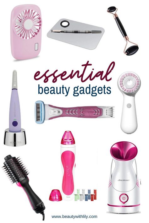 Essential Beauty Gadgets // Beauty Gadgets To Try // Beauty Tools // Skincare Products // Hair Care Products // At Home Spa Essentials // Must Have Beauty Tools | Beauty With Lily Beauty Tools Skin, Face Tools Skin Care Anti Aging, Skin Care Essentials Skincare Tools, Beauty Gadgets Skin Care Tools, Gadgets Techniques, Beauty Skincare Tools, Make Up Tools, Inspector Gadget, Spa Essentials