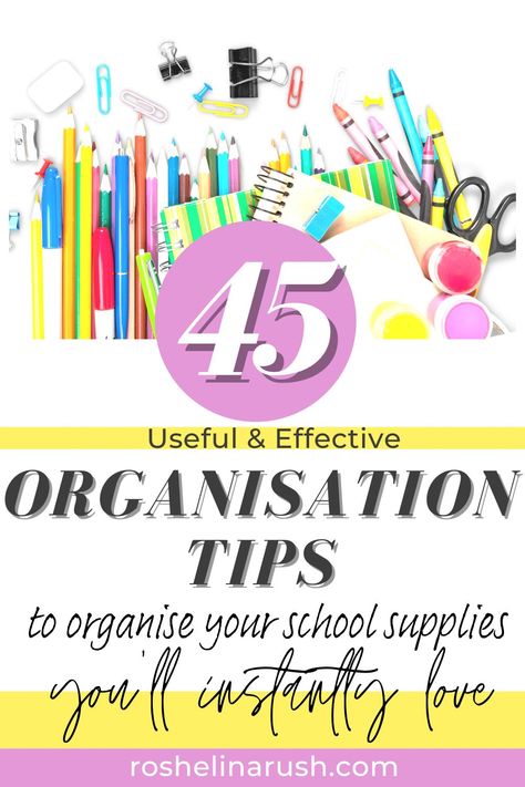 stationary supplies placed on a white desk Organize School Supplies, Organize School, Stationary Organization, Student Room, School Supplies Organization, Stationary Supplies, Ways To Organize, School Desks, Student Resources