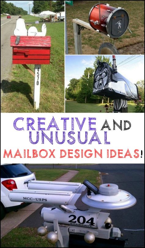 20 Creative and Unusual Mailbox Designs Mail Box Ideas Diy Creative, Upcycle Mailbox Ideas, Mailboxes Ideas Unique, Mailbox Ideas Unique Paint, Funny Mailbox Ideas, Dog Mailbox Ideas, Whimsical Mailbox Ideas, Cool Mailbox Ideas Unique, Large Mailbox Ideas For Packages