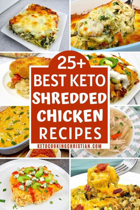 25+ Best Keto Shredded Chicken Recipes Shredded chicken is excellent for weekly meal prep recipes. In this collection of the best shredded chicken recipes, your family's new favorite is waiting!  #ketochickenrecipes #lowcarbchickenrecipes #ketochickencasseroles Keto Shredded Chicken Recipes, Best Shredded Chicken Recipes, Recipes Shredded Chicken, Keto Shredded Chicken, Weekly Meal Prep Recipes, Chicken Recipes Shredded, Best Shredded Chicken, Low Carb Chicken Casserole, Recipes Using Rotisserie Chicken