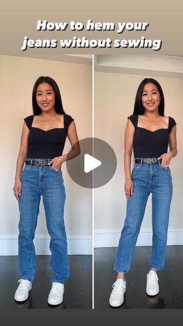 29K likes, 170 comments - jeanwang on August 1, 2022: "Save for the next time your jeans are too long! This saves alterations $$, requires no sewing, and takes under 10 min. If you *can* sew, ...". How To Adjust Length Of Jeans, Take Up Jeans, No Sew Hem Jeans, How To Make Pants Shorter Without Sewing, Where Should Straight Jeans Hit, How To Crop Jeans That Are Too Long, Hemming Bell Bottom Jeans, How To Hem Jeans Without Sewing, How To Roll Jeans That Are Too Long