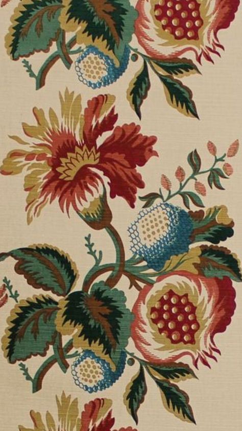 Pomegranate Mughal Motif, Textile Patterns Design Prints, Wallpaper Pomegranate, Scalamandre Wallpaper, Bordado Jacobean, Pomegranate Print, Traditional Prints, Motif Art Deco, Floral Textile