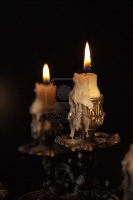 Bronze antique candlestick with burning candles in darkness #123rf #candle Candle Magic, Candle Light, Dark Academia, Black Background, Candle Holder, Still Life, Lanterns, The Light, Lamps