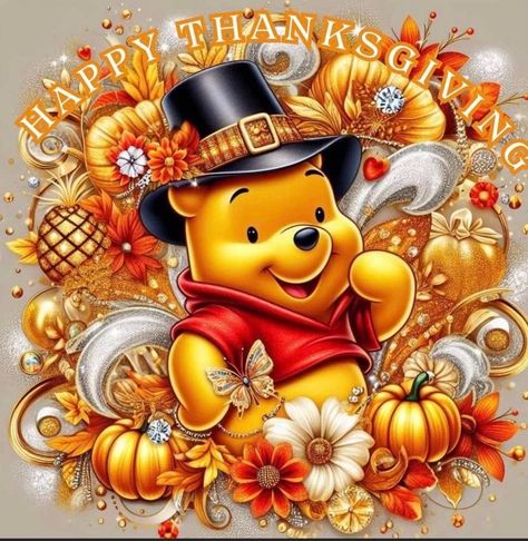 Winnie The Pooh Thanksgiving, Pooh Thanksgiving, Happy Thanksgiving Wallpaper, Disney Thanksgiving, Disneyland Characters, Thanksgiving Cartoon, Happy Thanksgiving Images, Winnie The Pooh Cartoon, Winnie The Pooh Pictures