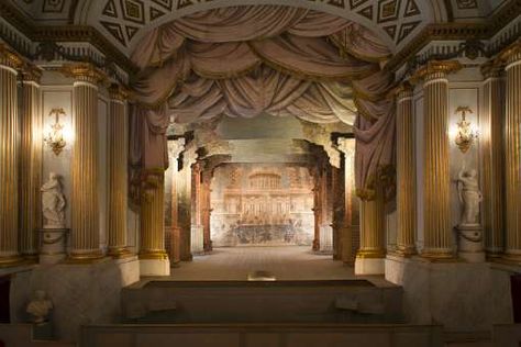 Baroque Theatre, Neoclassical Interior Design, Building Extension, Majestic Theatre, Theatre Interior, Andrea Palladio, Neoclassical Interior, Plaster Sculpture, Castle Tower