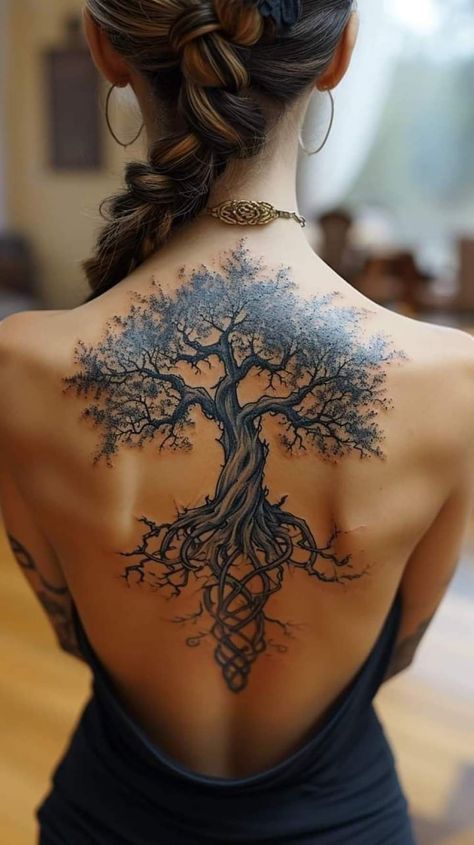 Tree Tattoo Designs, Geniale Tattoos, Tatuaje A Color, Tree Of Life Tattoo, Back Tattoo Women, Tattoo Life, Viking Tattoos, Elegant Tattoos, Cover Up Tattoos