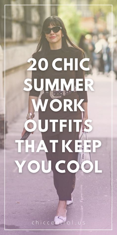 Looking for ways to stay stylish and comfortable at work during hot summer days? Discover 20 chic summer work outfits that will keep you cool and professional all season long. Summer Work Conference Outfit, Hot Weather Work Outfit, Professional Summer Work Outfits, Summer Office Attire Women, Lunch Outfit Summer, Chic Summer Work Outfits, Summer Office Attire, Friday Outfit For Work, Summer Work Outfits Office