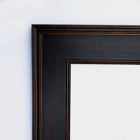 Amanti Art Mezzanine Wall Mirror - 48W x 38H in. Office Wall Paint, Rectangular Bathroom Mirror, Wood Wall Bathroom, Bronze Highlights, Framing Techniques, Wood Wall Mirror, Wood Molding, Mirror Wall Bathroom, Vertical Frames