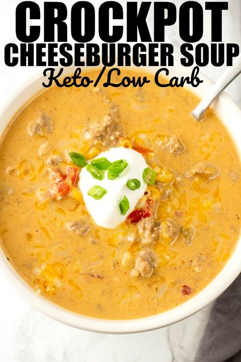 Soup Recipes Keto, Soup Cheeseburger, Crockpot Cheeseburger Soup, Keto Cheeseburger Soup, Crockpot Cheeseburger, Cheeseburger Soup Crockpot, Keto Cheeseburger, Soup Keto, Crockpot Soup