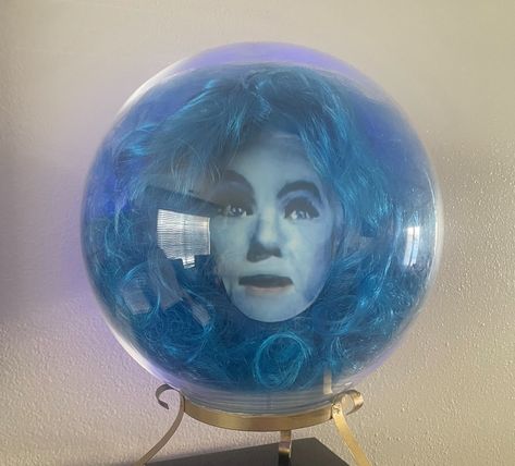 Haunted Mansion Diy, Blue Fairy Lights, Madame Leota, Disney Haunted Mansion, Gold Spray Paint, Gold Spray, Blue Fairy, Ball Decorations, Halloween This Year