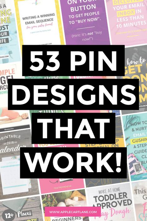 53 Pinterest Pin Design Ideas That You Can Steal - Applecart Lane Pin Design Ideas, Pinterest Pin Design, Pinterest Tutorials, Pinterest Graphics, Pin Ideas, Pinterest Design, Pinterest Seo, Pin Design, Pinterest Traffic