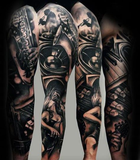 60 Piano Tattoos For Men - Music Instrument Ink Design Ideas Mens Music Tattoos, Music Sleeve Tattoo, Piano Tattoos, Piano Tattoo, Dj Tattoo, Music Sleeve, Music Tattoo Sleeves, Classy Hair, Piano Ideas