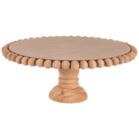 Get Beaded Edge Wood Cake Stand online or find other Serveware products from HobbyLobby.com Boho Cake Stand, Cake Stand Wood, Beaded Cake Stand, Beaded Cake, Thanksgiving Dinnerware, Boho Cake, Wood Cake Stand, Farmhouse Crafts, Wood Cake