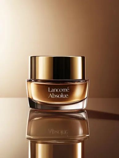 ↑↑↑ Larger size on website 🔸 A jar of Lancôme Absolue face cream sits on a reflective surface, the gold lid gleaming against the Lancome Face Cream, Lancome Absolue, The Reflection, Reflective Surfaces, The Gold, Face Cream, Sense, Cream, Gold