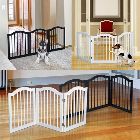 Wood Dog Gate - Ideas on Foter Tall Pet Gate, Safety Gates For Stairs, Wicker Furniture Cushions, Cat Diy Crafts, Dog Barrier, Cat Fence, Safety Barriers, Pet Fence, Pet Enclosure