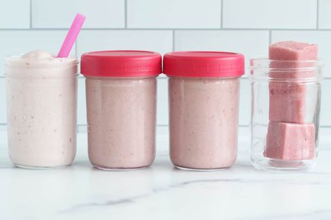 Meal Prep Smoothies, Prep Smoothies, Protein Shakes For Kids, Strawberry Yogurt Smoothie, Oats With Yogurt, Quick Meals For Kids, Overnight Oats With Yogurt, Meals For Kids, Yogurt Melts