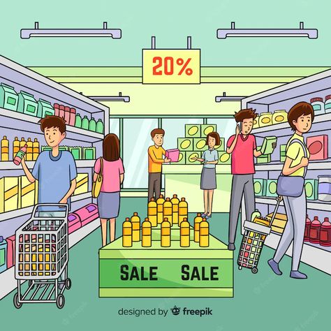 Supermarket Background, Drawn People, Gym Couple, Cardboard Box Crafts, Public Place, People Shopping, Vector Hand, Psd Files, Drawing People