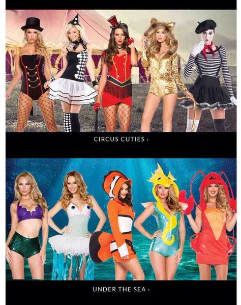 Group Halloween costumes #squadgoals Circus Under the Sea Www.yandy.com Under The Sea Group Costume, Under The Sea Theme Outfit Women, Under The Sea Costumes Diy Women, Under The Sea Party Costume, Sea Themed Costumes, Under The Sea Theme Outfit, Sea Theme Outfit, Ocean Costume Ideas Sea Theme, Under The Sea Outfit