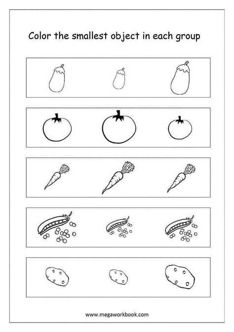 Pre Schooler Worksheet, Big And Small Worksheets, Primary School Activities, Free Preschool Activities, Alphabet Writing Worksheets, Color Worksheet, English Worksheets For Kindergarten, Alphabet Kindergarten, Circle Math