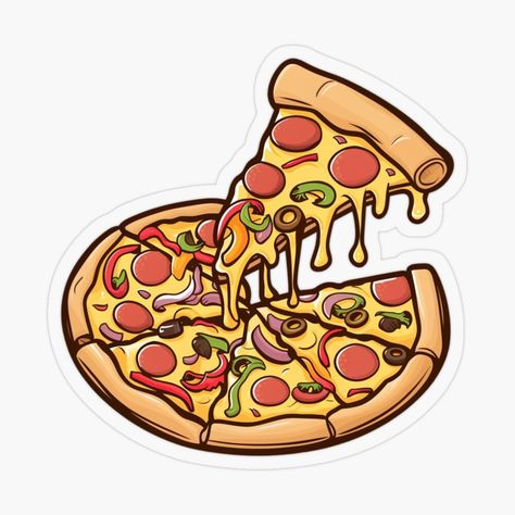 Pizza Sticker, Cute Pizza, Pizza Pizza, Pizza Slice, Transparent Stickers, Art Tutorials, Funny Stickers, My Art, Awesome Products