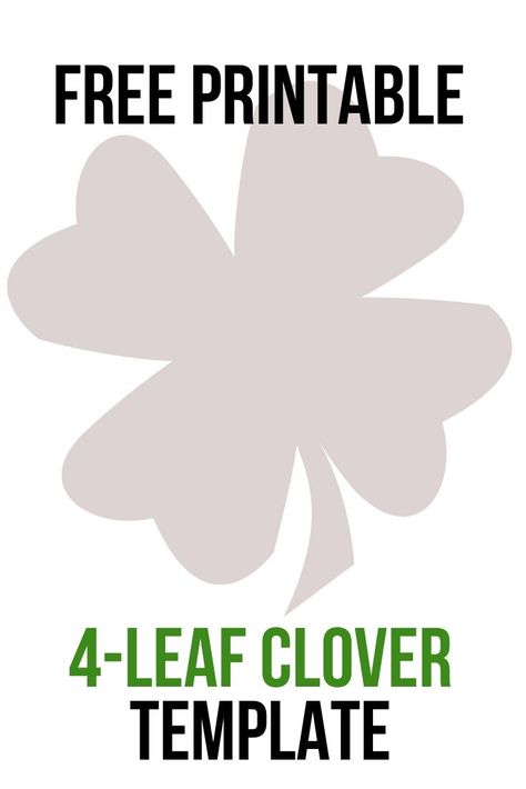 4 Leaf Clover Template Free Printable, Clover Templates, Printable Pumpkin Patterns, Fact Family Worksheet, Compound Words Worksheets, Friendship Circle, Shamrock Template, Printable Leaves, Preschool Names