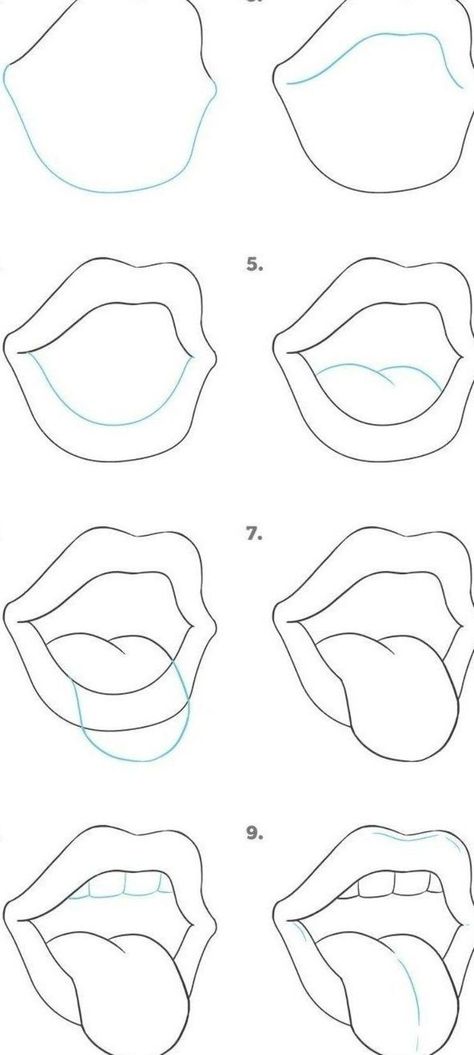 20 Easy Drawing Tutorials for Beginners - Cool Things to Draw Step By Step, Easy Drawing Tutorials for Beginners We live in beautiful times when all knowledge of the world is within reach of the Internet. Do you want to learn ..., Drawings Trin For Trin Tegning, How To Draw Lips, Cool Things To Draw, Easy Pencil Drawings, Hand Sketches, Draw Lips, 심플한 그림, Draw Step By Step, Drawings For Boyfriend