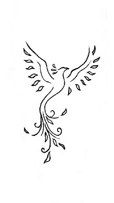 Mythical Bird Drawing, Easy Phoenix Drawing, Simple Phoenix Drawing, How To Draw A Phoenix Bird Step By Step, Bird Drawings Flying, Phenix Birds Drawing, Mythology Doodles, Phoenix Tattoo Fine Line, Phoenix Doodle