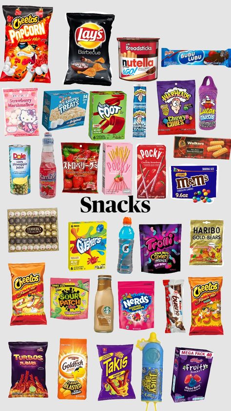 💩 Snacks Aesthetic, Preppy Birthday Gifts, Nutella Go, Sleepover Snacks, Japan Snacks, Walkers Shortbread, Trip Snacks, Snack Station, Snack Organizer