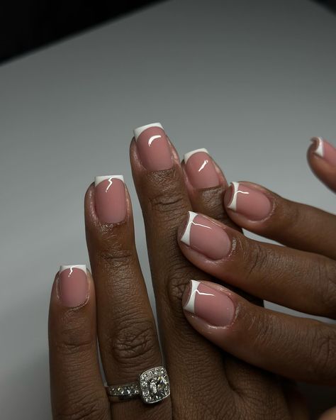 Happy mothers days to all the wonderful mothers out there ❤️🤰🏾 #dovenailsbysharon #structuredmanicure #frenchnails #squarefrenchnails Gel Manicure Round Nails, Short Acrylic Gel Nail Designs, Sns French Tip Short Nails, Short Summer French Nails, Nail Color For Summer 2024, Polish Ideas For Short Nails, Simple Nail Designs Short, Gel Nail Colours, Nail Shape Chart