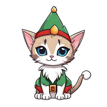 Step into a world of enchantment with our Elf Cat, a whimsical feline illustration capturing the magic of the holiday season. • Millions of unique designs by independent artists. Find your thing. Elf Cat, Cat Steps, Unique Cats, Cat Portraits, Cat Stickers, Sticker Art, Cat Art, A World, Funny Stickers