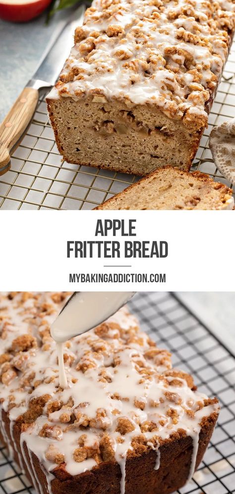 Do you love apple fritters? Then you’ll love Apple Fritter Bread! This decadent quick bread is reminiscent of your favorite apple fritters but in a sliceable, shareable form. Apple Scones, Fried Apple, Quick Bread Recipe, Apple Fritter Bread, Apple Fritter, Lemon Bread, Fried Apples, Vanilla Glaze, Apple Bread